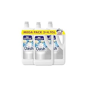 Dash Professional 2en1 Lessive Liquide, 330 Lavages (3x4.95L), Fleur De Lotus et Lys, Utra Nettoyant Et Fraîcheur Longue Durée, Élimine Les Saletés et Taches