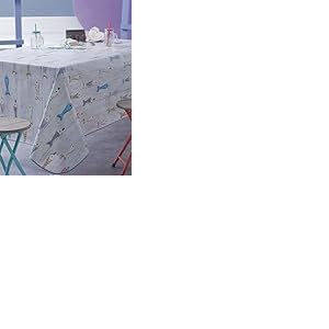 CALITEX LITTLE FISH, Nappe Toile Cirée Rectangulaire, PVC, Multicolore, 140x250 cm