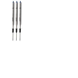 Lamy M16 recharge pour stylo-bille grande capacit&eacute;, m&eacute;tal &ndash; Lot de 3 &ndash; Recharge originale pour tous les mod&egrave;les de stylos-billes Ind&eacute;l&eacute;bile &ndash; Largeur de trait large, encre bleue