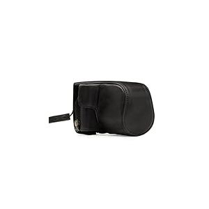 MegaGear MG1325 Etui de Protection avec Bandoulière/Accès batterie en Cuir pour Appareil photo Canon EOS M100 (15-45mm) Noir