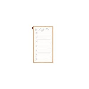 Memobe - Tableau d'organisation - Planning hebdomadaire - Tableau blanc - Inscriptible et magnétique - Calendrier mural - À suspendre - Planificateur familial - Blanc - Avec cadre en bois - 30 x 60 cm