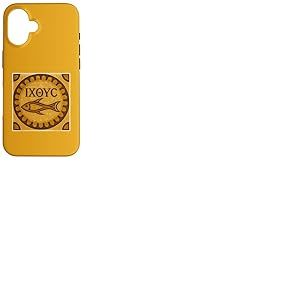 Ichthys Poisson Symbole Embl&egrave;me Chr&eacute;tien Pr&eacute;coce pour J&eacute;sus Christ Coque pour iPhone 16