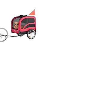 VEVOR Remorque v&eacute;lo pour Chien, Charge 45 kg, Porte Animaux de Compagnie de v&eacute;los, Cadre Pliable Facile avec Roue &agrave; d&eacute;gagement Rapide, coupleur de v&eacute;lo Universel, r&eacute;flecteur, Drapeau, Laisse Interne