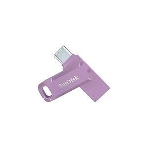 SanDisk Ultra Dual Drive Go, 128 Go Flash Drive, Clé USB C (pour Android Smartphone Stockage, Tablettes, Mac et PC, jusqu'à 400 Mo/s, Connecteurs USB Type-C et Type-A réversibles) Lavender