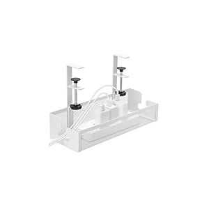 Cozary Cable Management Support Réglable en Acier Carbone, Chemin de Cable Crochets Amovibles pour Bureau sous Table, Organisateur de Câbles Haute Capacité Maison/Gaming