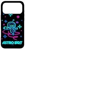 Astro Bot Neon Style Stars and Planets Video Game Coque pour iPhone 17 Pro Max