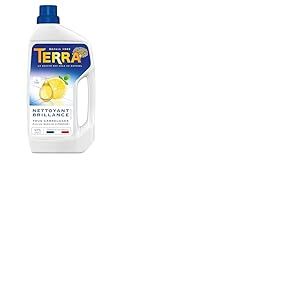 TERRA Nettoyant Brillance Tous Carrelages | Parfum Basilic Citronné | 97% d'ingrédients d'origine naturelle et certifié Ecolabel | Fabriqué en France | 900 mL