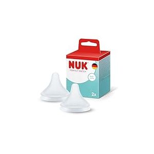 NUK Perfect Match Tétines de biberon | 3 mois et + | Tétines anti-coliques pour biberon | Silicone | Moyen | Lot de 2