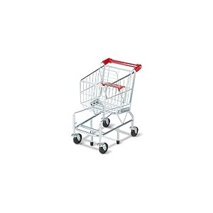 Melissa & Doug - Chariot De Supermarché - Chariot D'Epicerie Pour Enfant Sur Roulettes - Jeu D'Imitation Shopping - Cadeau Enfant 3 Ans Et +