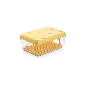 Snips Boîte à Fromage, 3 LT, Conteneur Transparent et Couvercle Jaune, Grille Détachable, Dimensions 26 x 17 x 10, Made in Italy