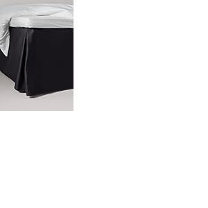 Jotex Zack Satin Tour de lit à Volants 100% Coton Bio de qualité supérieure Hauteur 45 cm Noir 180 x 200 cm