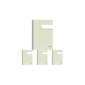 Exacompta 3250E Manifold quadrillé 5x5 petits carreaux 21x 14,8 cm 50 feuillets dupli autocollant numéroté de 1 à 50 (Lot de 4)