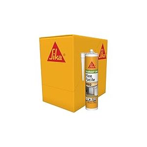 SIKA - Colle acrylique d’agencement - SikaBond-240 Fixe Facile, Blanc cassé - Intérieur, extérieur abrité - Multi-support - Maintien immédiat - Carton de 12 cartouches de 290ml