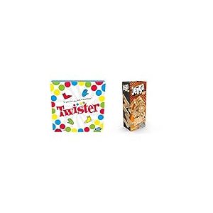 Lot de 2 jeux de société Hasbro Gaming, Twister et Jenga, version française, à partir de 6 ans