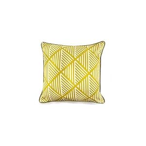 Fusion Brooklyn Coussin rembourré, 100% Coton, Jaune Ocre, Cushion (Filled): 43 x 43cm