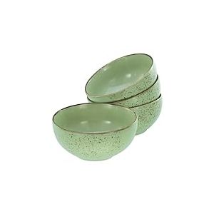 CreaTable, 21677, Série Nature Collection Green, ensemble de vaisselle 4 pièces, bol Buddha en grès, adapté pour le lave-vaisselle et le micro-ondes, production de qualité.