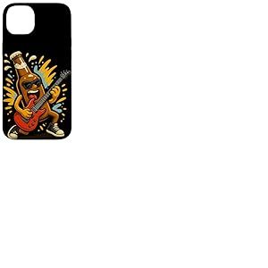 Bouteille drôle avec lunettes de soleil et costume de guitare électrique Coque pour iPhone 14 Plus