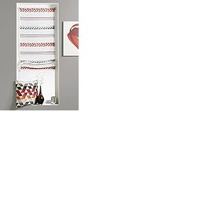 Homemaison - Store Bateau en &Eacute;tamine &agrave; Rayures G&eacute;om&eacute;triques - Polyester - Ajustable avec Rubans Satin - Fen&ecirc;tre Int&eacute;rieur Moderne - Pr&ecirc;t &agrave; Poser - 45 x 130 cm - Violet Parme