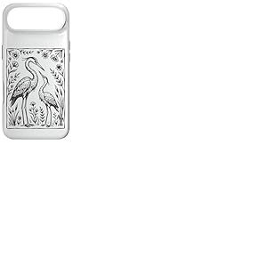 H&eacute;rons Fleurs Illustration Fleurs Sauvages Coque pour iPhone Air