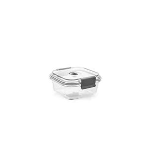 H&H Conteneur en verre borosilicate 530 ml avec couvercle hermétique et valve sous vide, carré 14 x 14 cm, four et micro-ondes (sans couvercle), lavable au lave-vaisselle