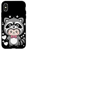 Kawaii Hérisson Costume Raton Laveur Hérissons Coque pour iPhone X/XS
