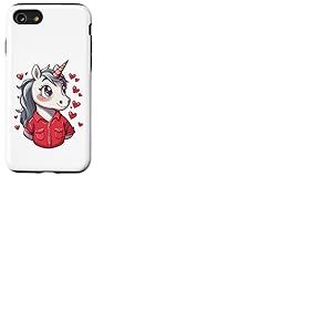 Licorne Coeur Femme Amour Saint Valentin Fille Licorne Coque pour iPhone SE (2020) / 7/8