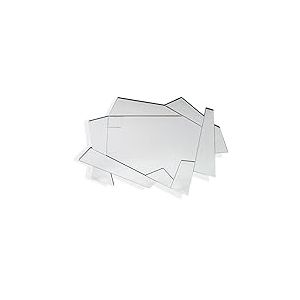 Norbe | Miroir Mural Ovale Doris 90x70 cm | Miroir Mural Moderne | Miroir décoratif Mural Ovale avec incrustations asymétriques | Miroir | Miroir rectangulaire sans Cadre Moderne