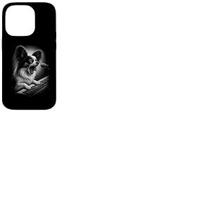 Papillon Chien Jouant Clavier Joueur Piano Amoureux des chiens Coque pour iPhone 14 Pro
