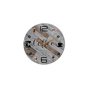 Tiancentral Horloge Murale Rustique en Bois pour Cuisine, Bureau, café, café, décoration de Magasin - 30,5 cm