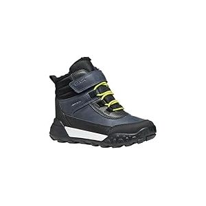 Geox J Trekkyup Boy B ABX Bottines à la Cheville, Bleu Marine/Citron Vert, 24 EU