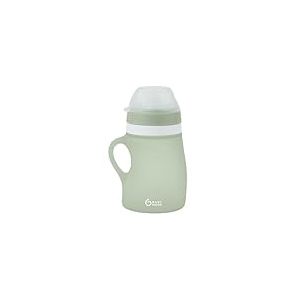 Babymoov Gourde Enfant 150ml - Gourde Silicone Anti Fuites - Limite Fausse Route - Gourde Paille Intégrée x2 Tailles - Poignée - Prise en Main Ergonomique - Dès 6 Mois