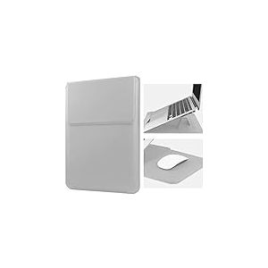 HoYiXi 14 Pouce Housse pour Laptop Cuir Pochette Case Compatible avec MacBook Pro 14 2021/ASUS Vivobook 14/HP Pavilion X360/Lenovo IdeaPad 14/Dell Lenovo HP ASUS Acer Huawei Matebook 14'' PC, Argent