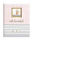 Pearhead Hello Beautiful Baby Memory Book, Milestone Journal, New Mum Gift, Newborn Baby, Thoughtful Keepsake for Christening or Baptism, Pink
