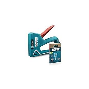 NOVUS TOOLS Agrafeuse manuelle J-11 Kit avec 1800 agrafes │ Petite agrafeuse pour hobby en plastique pour agrafes en fil fin de 4 à 8 mm (A type 53) │ Pour travaux avec bois, tissu ou moquette