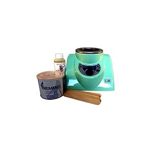 EpilWax - Kit Epilation Complet Cire Chaude Pelable - Epilateur Chauffe Cire Professionnel Grande Cuve 400 ml - 1 Huile Apr&egrave;s Epilation, 1 Pot de 400 ml de Cire Sans Bandes, 10 Spatule - Vert