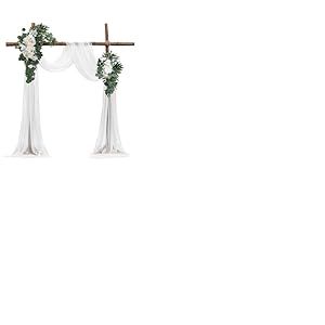 VEVOR Kit Fleurs Artificielles pour Arche de Mariage avec 2 Bouquets de Fleurs, 2 Rideaux Translucides, pour Décoration de Célébrations Cérémonie, de Toile de Fond de Réception, Événements, Blanc
