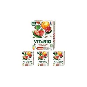 VITABIO - Gourdes Pomme Fraise Grenade - IMMUNITE - 4x100g - BIO (Lot de 4)