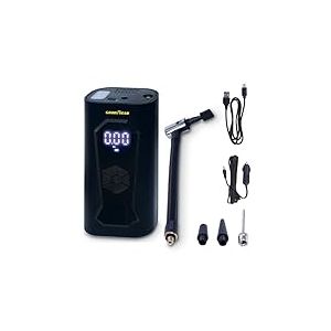 Goodyear Compresseur Portable Rechargeable sans Fil 6 000 Mah, 5 en 1 : Gonflage, D&eacute;gonflage, Mesure de Pression, Batterie Externe, Lampe Torche &agrave; 6 LED, Accessoires Inclus, Prise Allume-Cigare
