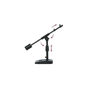 Gator Frameworks GFW-MIC-0822 Pied de microphone à base courte lestée avec perche télescopique et contrepoids de 1,1 kg