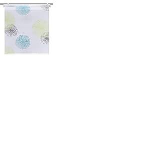 Home fashion Store Enrouleur à chaîne Aspect Bambou imprimé avec Accessoires | Rawlins | 067410-6407 | Dimensions 150 x 80 cm/Bleu/Vert