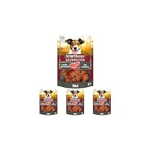 SmartBones Mini au B&oelig;uf - 8 Mini Os &agrave; M&acirc;cher sans Peau d'origine Animale pour Chien Adulte de Petite Taille - Tr&egrave;s Faible teneur en Mati&egrave;res Grasses - Enrichi en Vitamines et en Min&eacute;raux (Lot de 4)