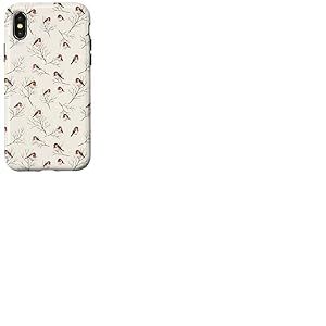 Vintage Redbreast Branches d'hiver Nues Coque pour iPhone X/XS