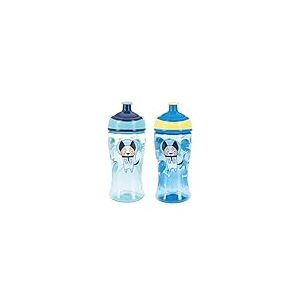 Nuby Super Slurp – Tasse pour enfants | Anti-fuites | Motifs Astronaute | 360 ml | +18 Mois | 2 Pack