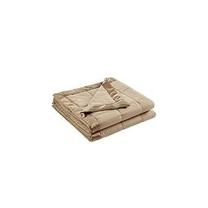 Madison Park Windom – Couverture en Duvet Alternatif 3M Scotchgard de qualité supérieure, Traitement Anti-humidité, légère et Douce pour Toutes Les Saisons, Bordure en Satin, Marron pour lit Simple