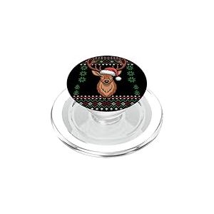 Pull de No&euml;l Moche avec Bois de cerf P&egrave;re No&euml;l Chasseur de cerf PopSockets PopGrip pour MagSafe