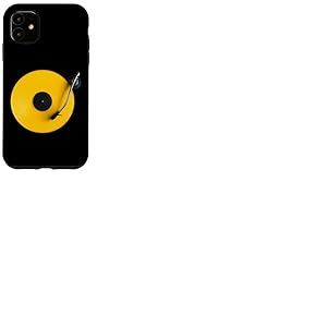 Disque Vinyle Jaune, Vinyle rétro Design, Platine DJ, Pop Coque pour iPhone 11