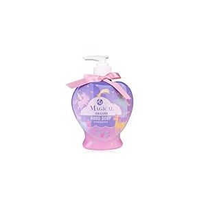 Accentra MAGICAL UNICORN - Savon liquide pour les mains pour fille - 400 ml - Distributeur à pompe - Avec licorne au design de cœur - Savon doux pour les mains avec nœud rose - Parfum : fraise