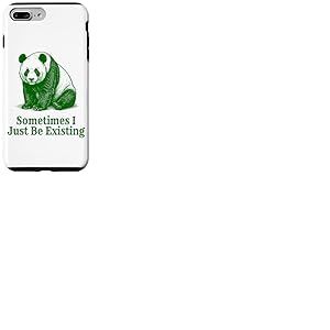 Parfois, Je suis Juste en Train d'exister Panda Funny Retro Meme Vintage Coque pour iPhone 7 Plus/8 Plus