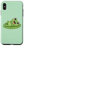 Grenouille Mignonne sur lys et Tapis Souriant joyeusement Coque pour iPhone XS Max
