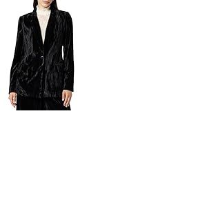 The Drop Blazer Long Blake pour Femme, Velours Noir, L